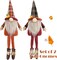 Fall Gnome Set with Two Dangle Legs. Buffalo Check Hat Plush Nisse Figurine. Swedish Nordic Tomte Scandinavian for Autumn Thanksgiving Home Decor Interior Decorations